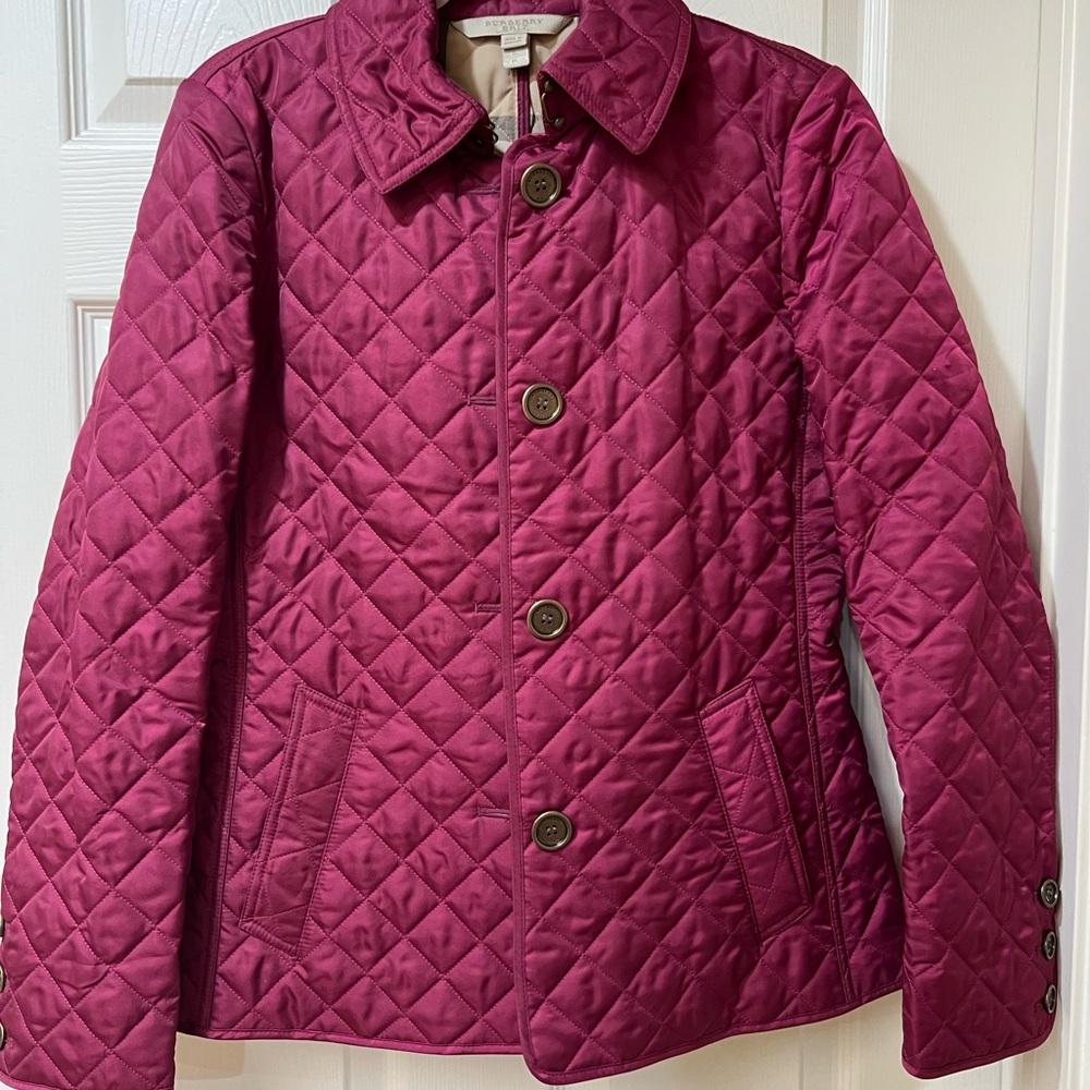 Burberry Burgundy Quilted Jacket